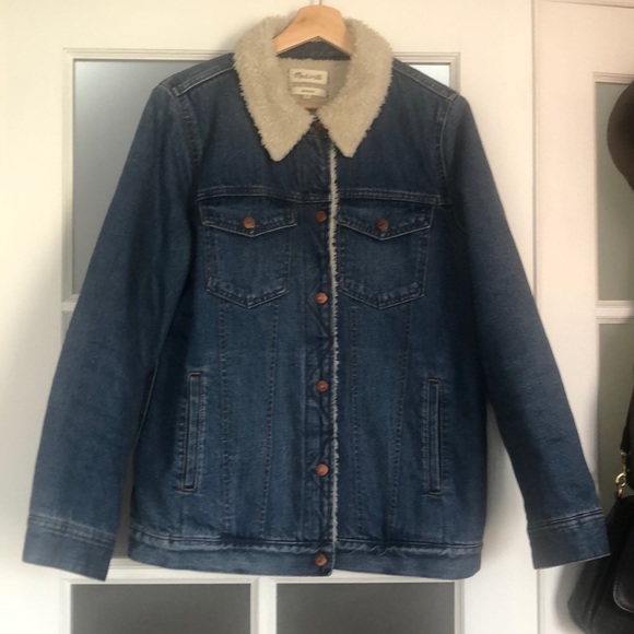 Madewell oversized denim and Sherpa jacket - Picture 1 of 4